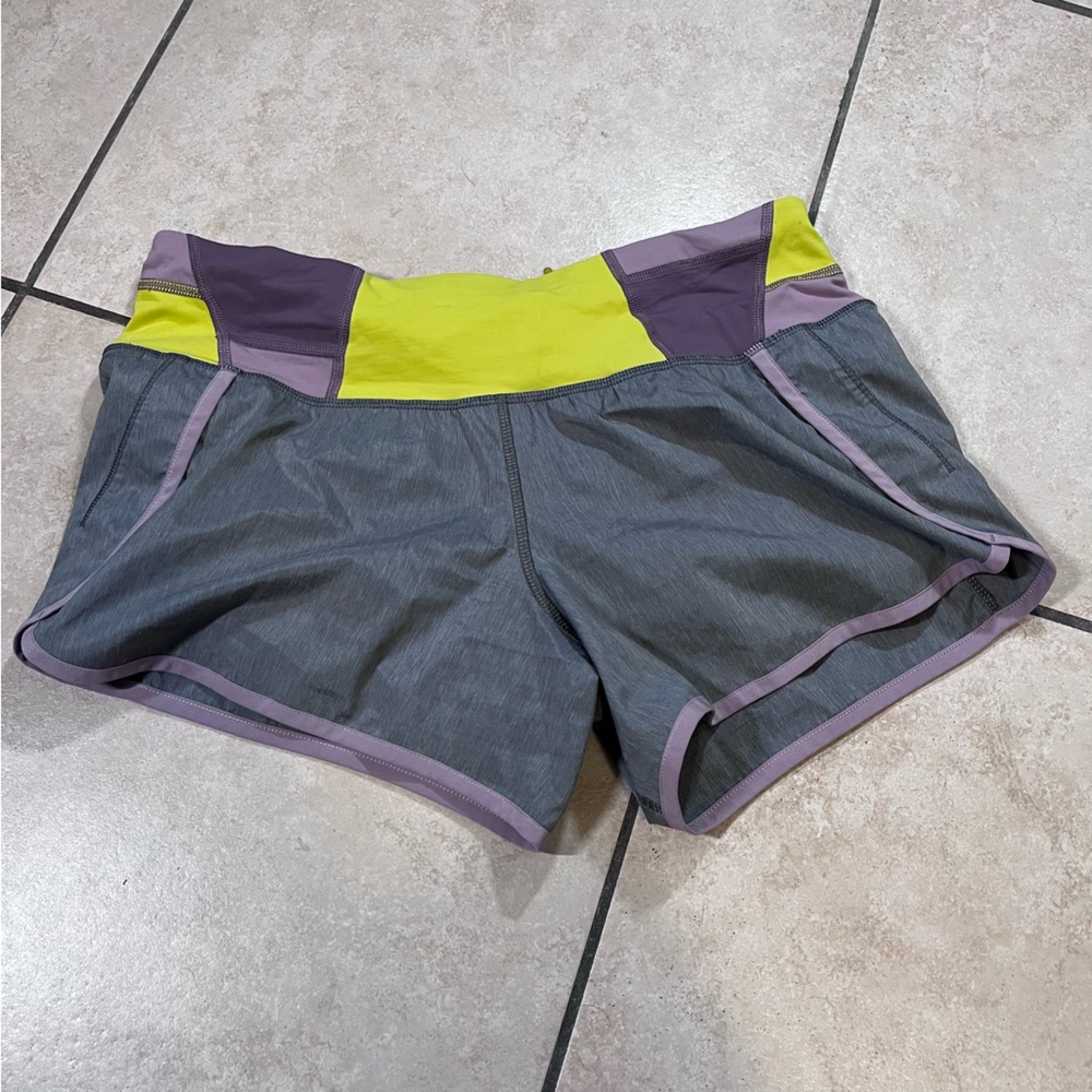 lululemon athletica Gray and Yellow Athletic Shorts